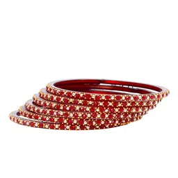 KOTTIAR CREATIONS Set Of 12 Crystal Studded Glass Diamond Bangle image 4