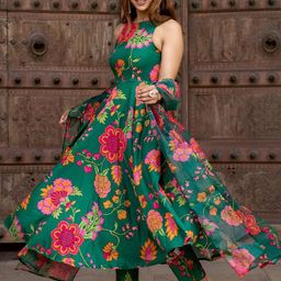 Charnest Women Floral Printed Regular Kurta with Trousers & With Dupatta-picture-46