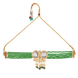 Silvermerc Designs Gold-Plated Stone-Studded & Beaded Jewellery Set image 3