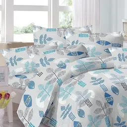 Trance Home Linen Grey & BluePrinted Pure Cotton Duvet Cover With Zipper-picture-23