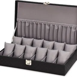 alika Royal Black Watch Case, Watch Organiser for Men`s and Women`s Watch Box-picture-11