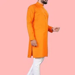 omkar enterprisess Men Cotton Blend Kurta Pyjama Set image 2
