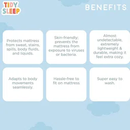 TIDY SLEEP Blue Solid Water-Proof Mattress Protector image 2
