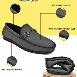 JACTOOZ New Comfortable & Lightweight Loafers For Men ( GREY ) Loafers For Men Loafers For Men image 3