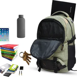 aurawin Medium 30 L Laptop Backpack Army Grey 03 Compartment With 07 Pocket image 3