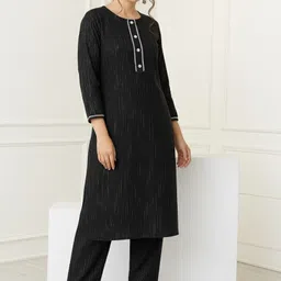 manahil Women Cotton Blend Kurti Pant Set-picture-30