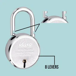 idara Round 65mm Same Key Lock Set - 5 Lock with 15 Same Keys for Home & Shop Security Padlock image 3