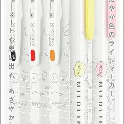 zebra mildliner JJS29-R1W-A Sarasa R & Mild Gel Ballpoint Pen, White Series image 1