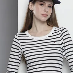 Tommy Hilfiger Striped Pure Cotton Slim Fit T-shirt-picture-29