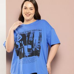 Sztori Plus Size Printed Drop-Shoulder Pure Cotton T-shirt-picture-16
