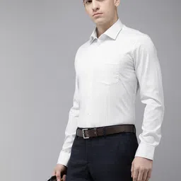 Van Heusen Slim Fit Pinstripes Pure Cotton Formal Shirt-image-49