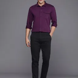 Louis Philippe Sport Men Flat Front Slim Fit Low-Rise Trousers image 4