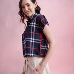 DressBerry Checked Extended Sleeves Shirt Style Top image 5