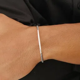 Zavya Men Sterling Silver Oxidised Rhodium-Plated Cuff Bracelet image 5