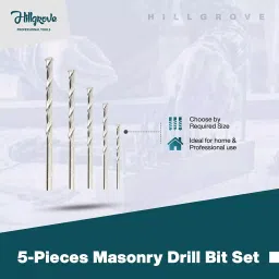 Hillgrove 5 Pcs Masonry Drill Bit Set for Concrete, Wall & Steel, HGCM175M1 image 2