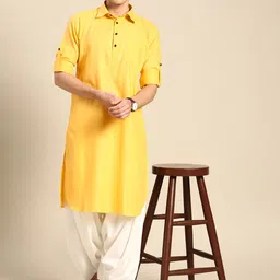 RAJUBHAI HARGOVINDAS Men Pure Cotton Pathani Kurta image 2