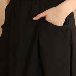 NEUDIS Elastic Waist A-Line Cotton Maxi Skirt image 4