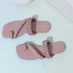 KNEETOES Women Printed Open Toe Flats with Bows-picture-34