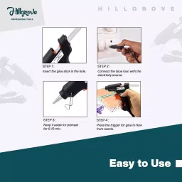 Hillgrove 20 W Electric Hot Melt Glue Gun with 10 Pcs Glue Stick & Scissor, HGCM281M1 image 5