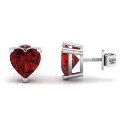 AKSHAT SAPPHIRE Heart Shaped Studs Earrings image 2