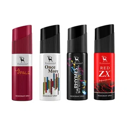 Ramsons Set of 4 Deodorant Body Spray 40 ml each - Red XZ, La Opale, Once More & Rhymes-image-12