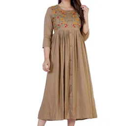 DMP EXPORT Floral Embroidered Fit & Flare Maxi Dress image 1