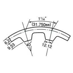 Mitsuboshi Rubber Timing Belt XXH Shape (Length 4500 mm, Teeth 144), 1800XXH400-picture-36