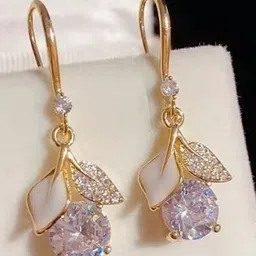 MEENAZ Floral Drop Earrings image 3