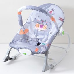 fab n funky Portable Baby Rocker With U Shape Pillow & Calming Vibrations - Grey-picture-27