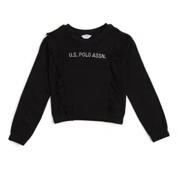 US Polo Assn Cotton Knit Full Sleeves Solid Top - Black-picture-12