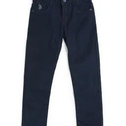 US Polo Assn Cotton Knit Full Length Solid Jeans - Navy Blue-image-57