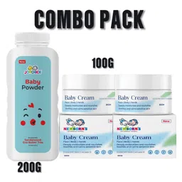 Joychick Baby Powder Nourished with calming Sandalwood and nourishing Goa Butter Tree Extract - 200g & Newborns Baby Cream | Face | Body | Hands, 100g-picture-24