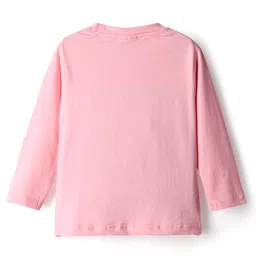 Olio Kids Sinker Knit Full Sleeves Winter T-Shirt with Cool Mood Text Print - Light Pink image 2