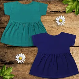 KIDEEZGUILD Girls Pack Of 2 Cotton Fit and Flare Dress image 2