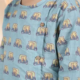 Polka Tots Boys Ethnic Motifs Printed Cotton Kurta with Dhoti Pants image 5