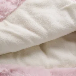 Babyhug Fur Woven Full Sleeves Winter Jacket With Heart & Floral Applique - Pink image 4