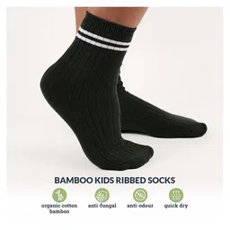 Footprints Set Of 3 Organic Cotton Ribbed Style Socks - Multi Colour image 5