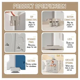 Metreno 20 panel playpen play yard for baby playpens with play mat, Gate and Balls kids activity playards for Kids, Grey image 5