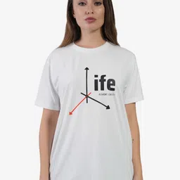 AgAtelier Women Typography Printed Pockets T-shirt-image-10