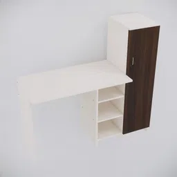 SPECIALITY PANELS White & Brown Engineered Wood Study Table image 3