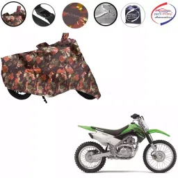 Auto Pearl Polyester Waterproof Two Wheeler Cover for Kawasaki KLX 140,(Jungle Print)-picture-33