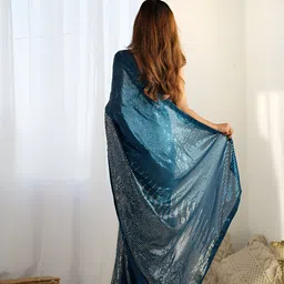 CANIZZARO Embellished Sequinned Heavy Work Saree image 4