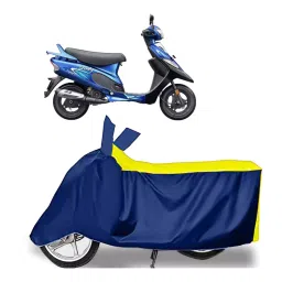Auto Pearl Two Wheeler Cover for TVS Pep Plus BS6 - Yellow, Blue-picture-15