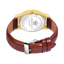 CRESTELLO Men Dial & Leather Straps Analogue Watch CR-GLD252-WHT image 2