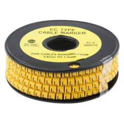 RS PRO Slide On Cable Markers Black on Yellow 3.6-7.4 mm, 8121007-image-84