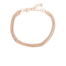 OOMPH Women Gold-Toned Artificial Stone-Studded Anklet image 3