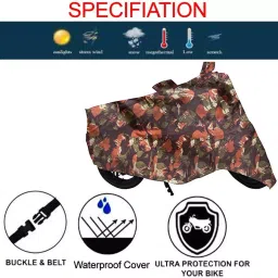 Auto Pearl Waterproof Two Wheeler Cover For Mahindra Duro 125 (Green & Multi Color) image 3