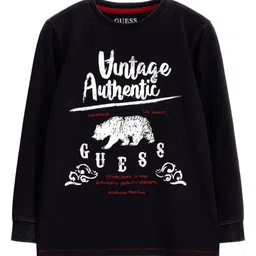 GUESS kids Boys Typography Printed Round Neck Cotton T-shirt-picture-12