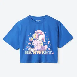YK Warner Bros Girls Graphic Printed Round Neck Cotton Boxy T-shirt-picture-13