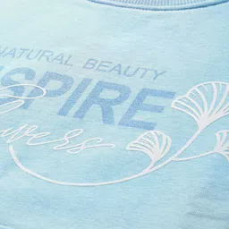Monte Carlo Women Blue Printed Cotton Sweatshirt image 2